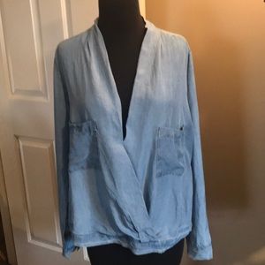 Sam & Lavi Chambray cross front top